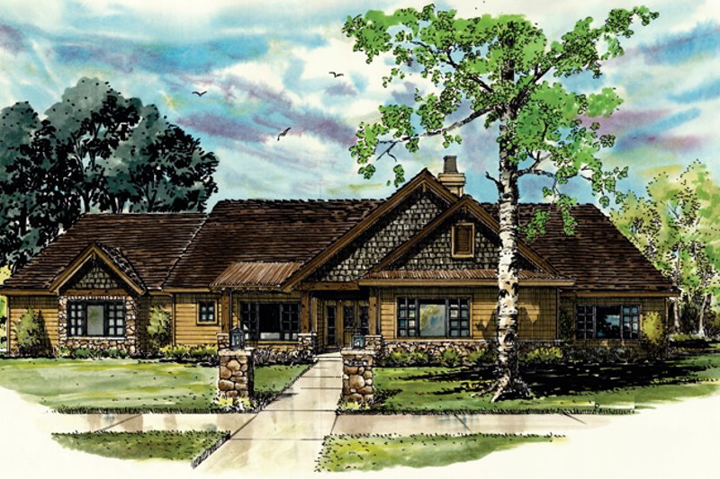 Architectural House Design - Ranch Exterior - Front Elevation Plan #942-15