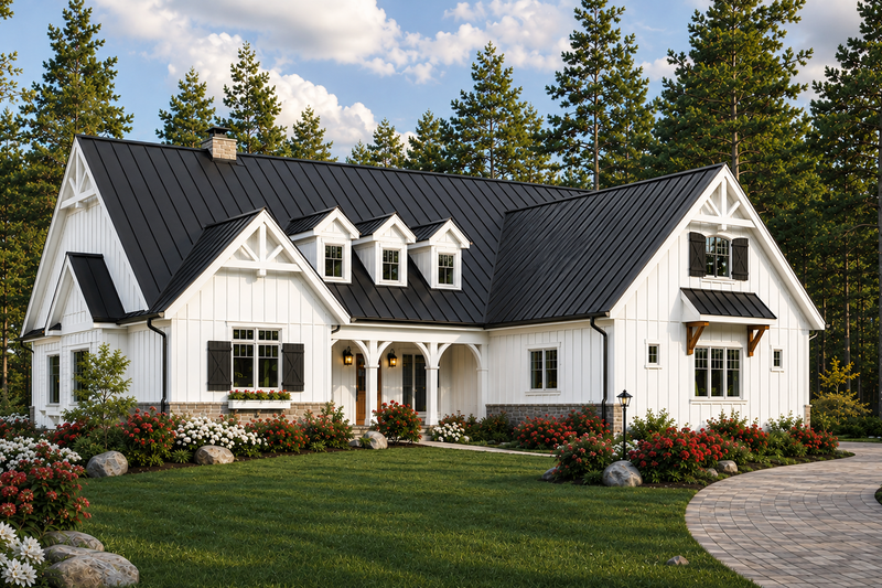 House Blueprint - Exterior - Front Elevation 2 for Farmhouse House Plan #928-435 - 3 bed, 2.5 bath