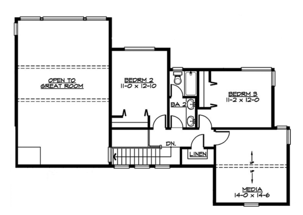 House Blueprint - Contemporary Floor Plan - Upper Floor Plan #132-563