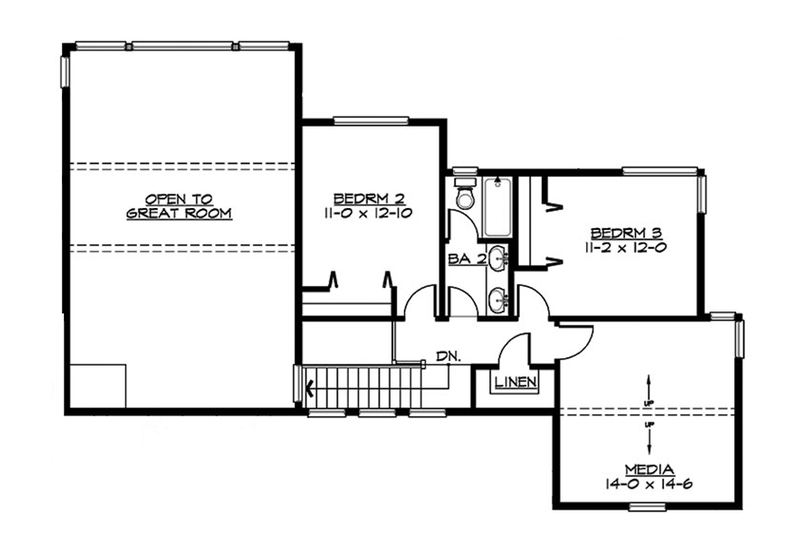 Dream House Plan - Floor Plan - Upper Floor for Contemporary House Plan #132-563 - 3 bed, 3 bath