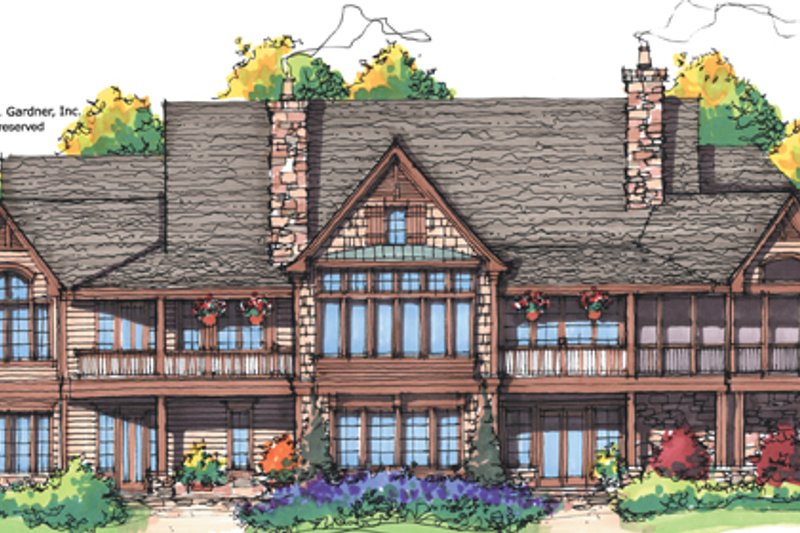House Design - Exterior - Rear Elevation 1 for European House Plan #929-894 - 4 bed, 4.5 bath