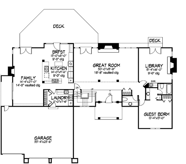 Dream House Plan - Traditional Floor Plan - Main Floor Plan #320-857