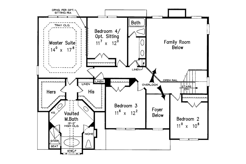 Home Plan - Floor Plan - Upper Floor for Colonial House Plan #927-677 - 4 bed, 3 bath