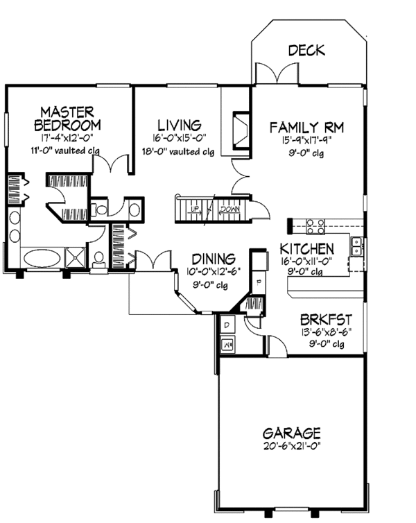 House Plan Design - Traditional Floor Plan - Main Floor Plan #320-735