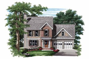 Colonial Exterior - Front Elevation Plan #927-839