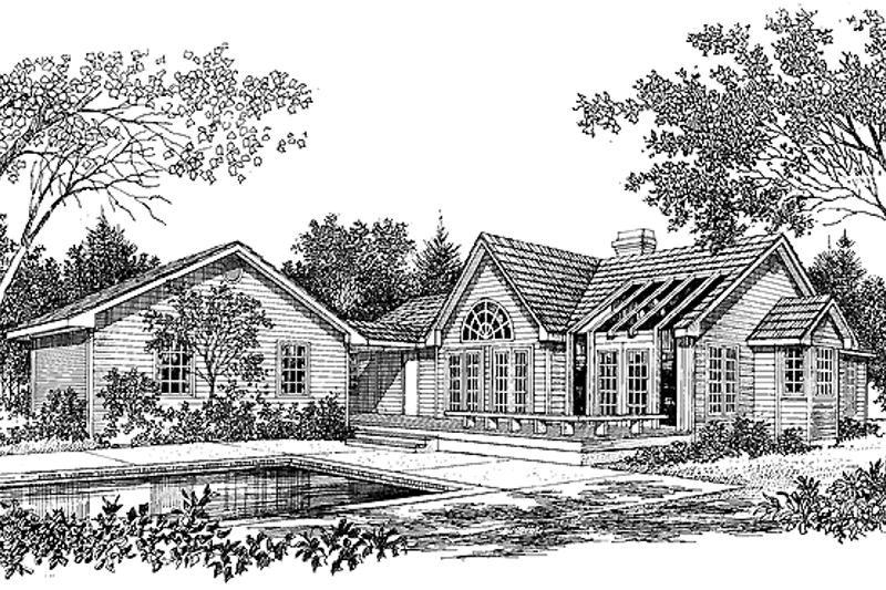 Home Plan - Exterior - Rear Elevation for Country House Plan #929-130 - 3 bed, 2 bath
