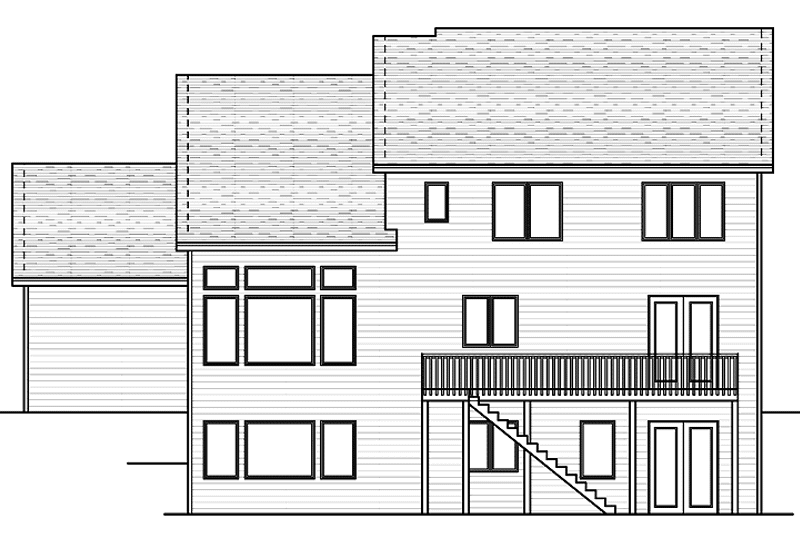 Home Plan - Exterior - Rear Elevation for European House Plan #51-646 - 4 bed, 2.5 bath