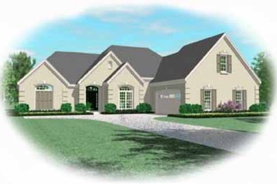 Exterior - Front Elevation for Southern House Plan #81-390 - 4 bed, 3.5 bath