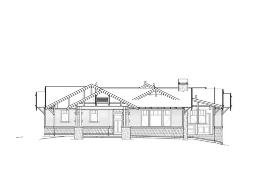 Exterior - Front Elevation 3 for Craftsman House Plan #895-122 - 3 bed, 2 bath