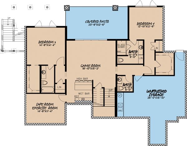 House Plan Design - Traditional Floor Plan - Lower Floor Plan #923-11