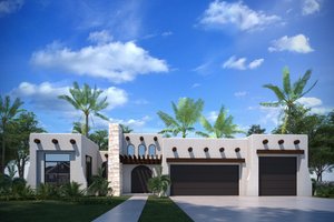 Dream House Plan - Adobe / Southwestern Exterior - Front Elevation Plan #1073-30