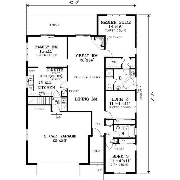 Dream House Plan - Traditional Floor Plan - Main Floor Plan #3-134