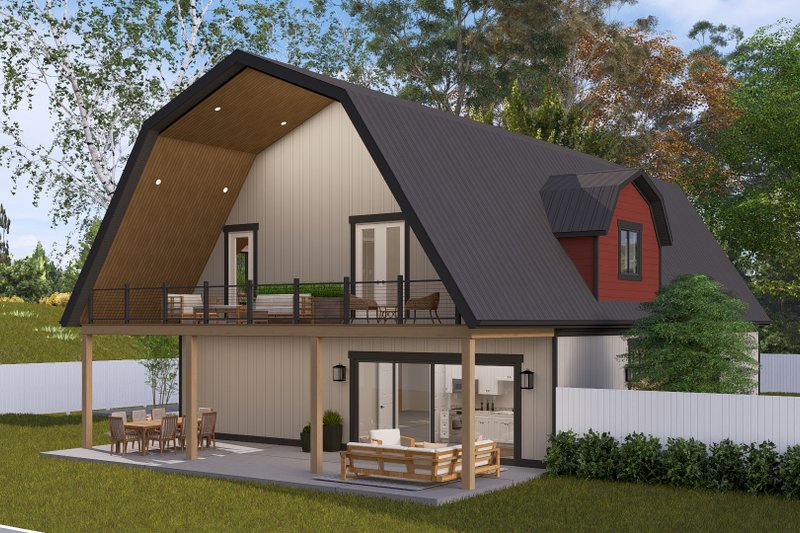 House Plan Design - Exterior - Rear Elevation for Barndominium House Plan #1060-270 - 3 bed, 3.5 bath