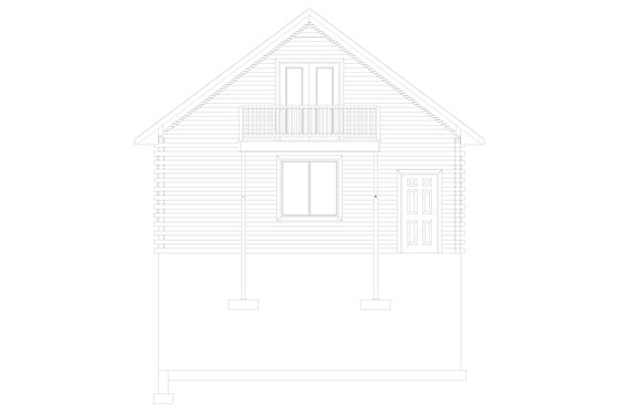 Exterior - Rear Elevation 1 for Traditional House Plan #1060-89, 0 bath