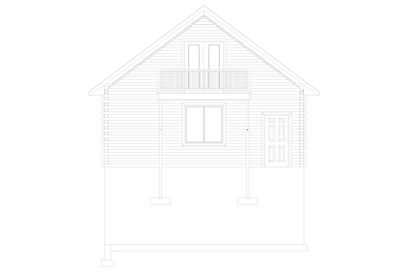 House Blueprint - Exterior - Rear Elevation 1 for Traditional House Plan #1060-89, 0 bath
