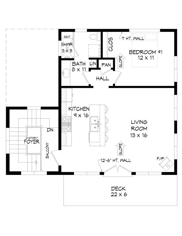 Contemporary Floor Plan - Main Floor Plan #932-512