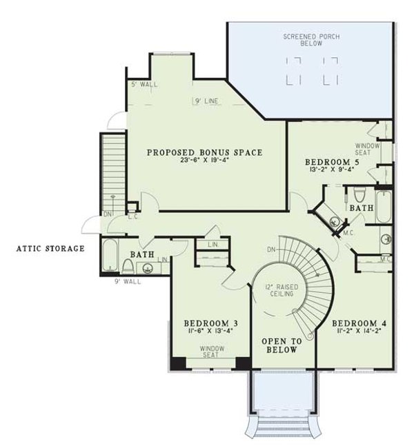 European Floor Plan - Upper Floor Plan #17-452