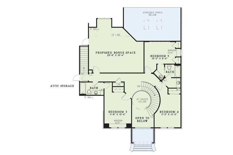 Dream House Plan - Floor Plan - Upper Floor for European House Plan #17-452 - 5 bed, 5 bath