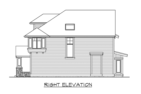 Exterior - Other Elevation 3 for Traditional House Plan #132-139 - 4 bed, 2.5 bath