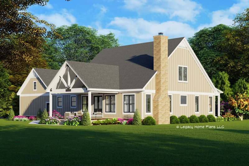House Plan Design - Exterior - Rear Elevation for Farmhouse House Plan #932-709 - 4 bed, 3 bath