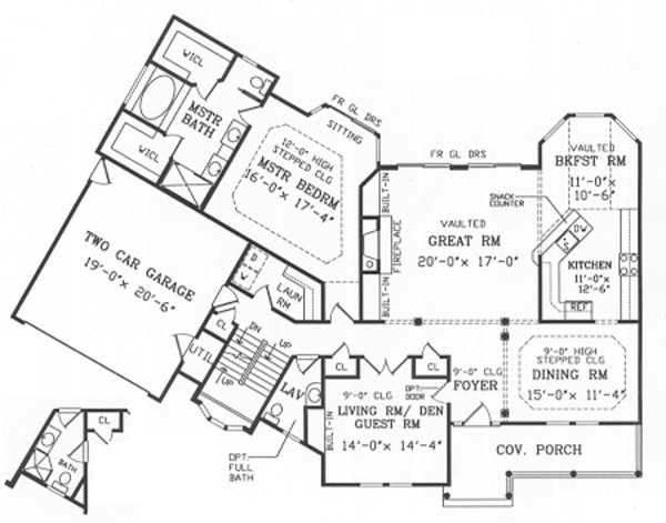 Country Floor Plan - Main Floor Plan #456-21