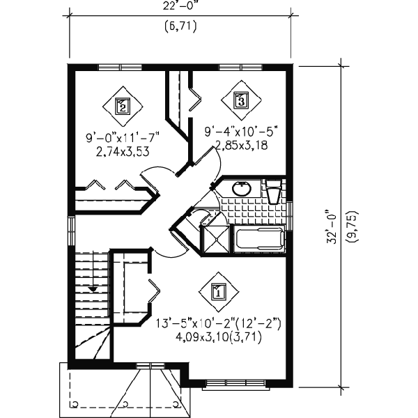House Plan Design - Traditional Floor Plan - Upper Floor Plan #25-4020
