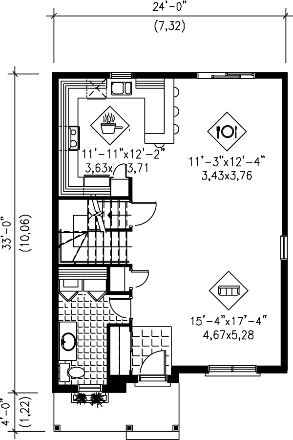 European Floor Plan - Main Floor Plan #25-291