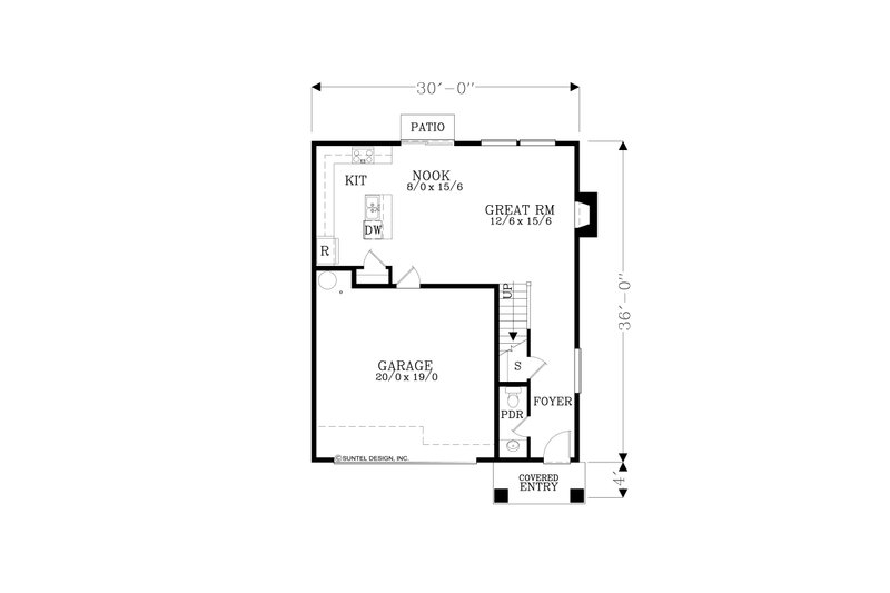 Home Plan - Floor Plan - Main Floor for Craftsman House Plan #53-713 - 3 bed, 2.5 bath