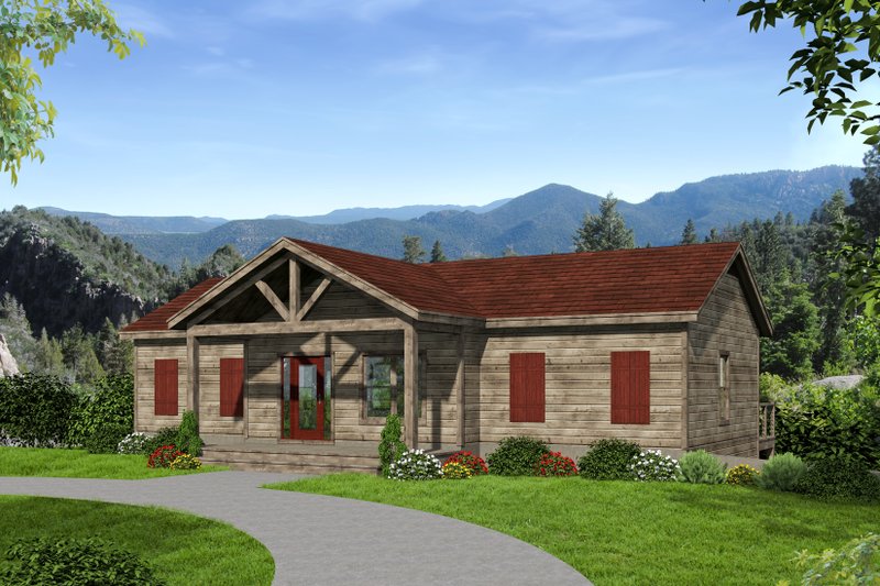Home Plan - Adobe / Southwestern Exterior - Front Elevation Plan #932-119