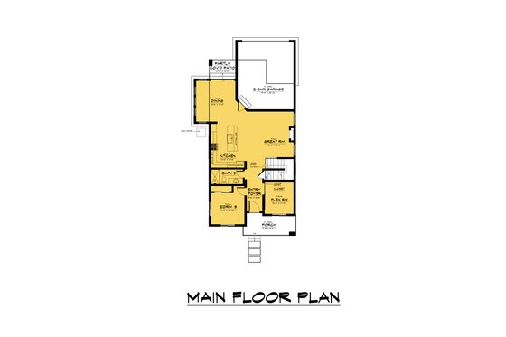 Floor Plan - Main Floor for Contemporary House Plan #1066-234 - 5 bed, 3 bath