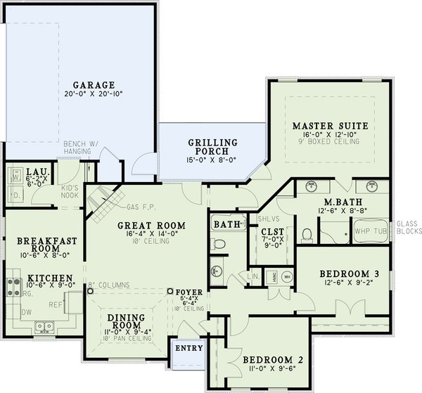 House Plan Design - Ranch Floor Plan - Main Floor Plan #17-3258