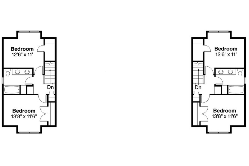 Architectural House Design - Floor Plan - Upper Floor for Cottage House Plan #124-1075 - 4 bed, 3 bath