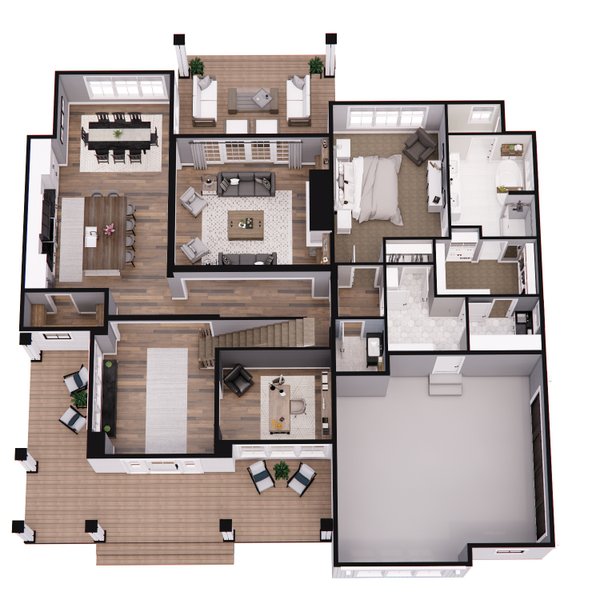 Architectural House Design - Floor Plan - Main Floor 1 for Farmhouse House Plan #51-1560 - 6 bed, 4.5 bath