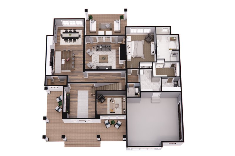Architectural House Design - Floor Plan - Main Floor 1 for Farmhouse House Plan #51-1560 - 6 bed, 4.5 bath