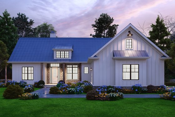Exterior - Front Elevation 4 for Farmhouse House Plan #54-546 - 3 bed, 2.5 bath
