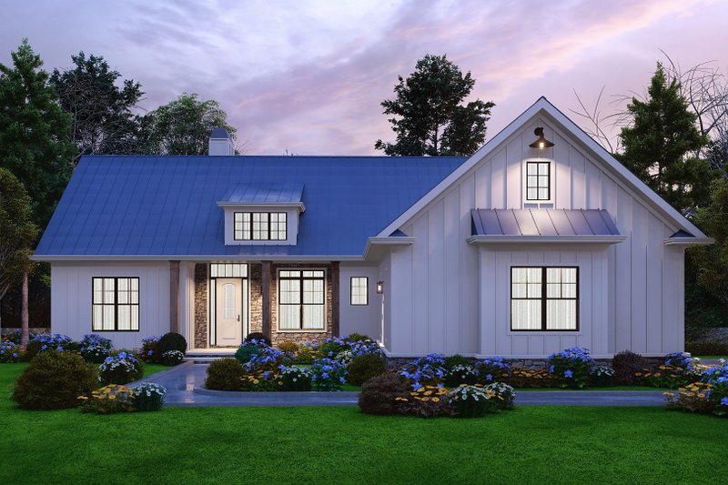 Dream House Plan - Exterior - Front Elevation 4 for Farmhouse House Plan #54-546 - 3 bed, 2.5 bath