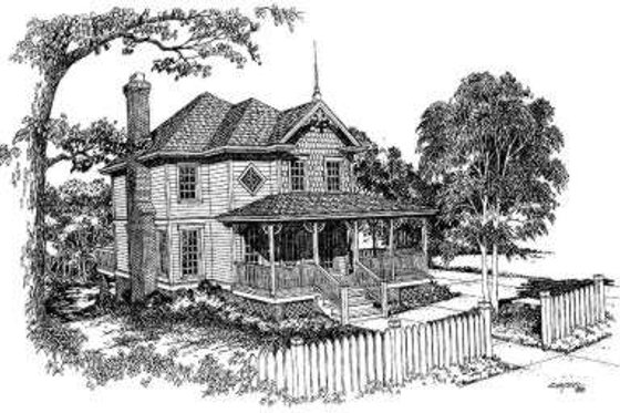 Exterior - Front Elevation for Victorian House Plan #322-110 - 3 bed, 2.5 bath