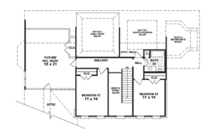 Floor Plan - Upper Floor for Traditional House Plan #81-338 - 4 bed, 3 bath