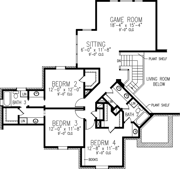 House Plan Design - European Floor Plan - Upper Floor Plan #410-231
