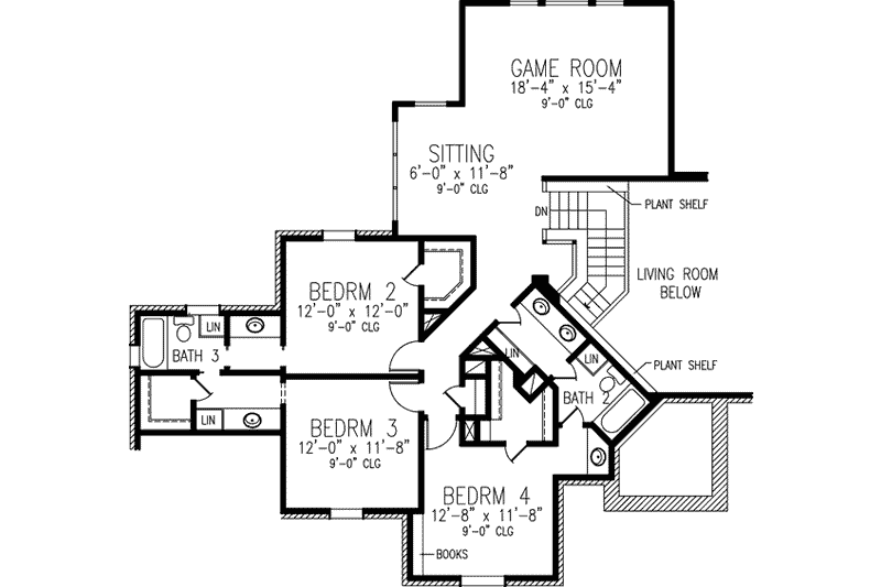 Dream House Plan - Floor Plan - Upper Floor for European House Plan #410-231 - 4 bed, 3.5 bath