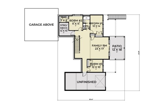 Floor Plan - Lower Floor for Modern House Plan #1070-159 - 4 bed, 2 bath