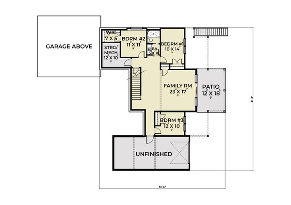 Modern Floor Plan - Lower Floor Plan #1070-159
