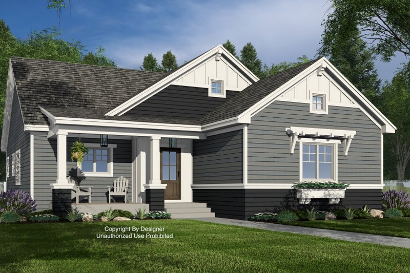 House Blueprint - Craftsman Exterior - Front Elevation Plan #51-1388