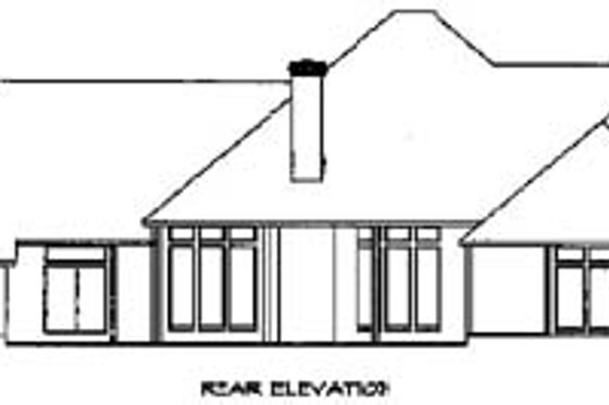Exterior - Rear Elevation for Country House Plan #65-219 - 4 bed, 3 bath