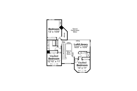 Floor Plan - Upper Floor for Victorian House Plan #124-268 - 4 bed, 4 bath