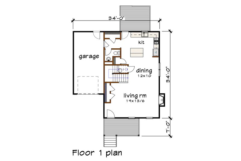 House Plan Design - Floor Plan - Main Floor for Modern House Plan #79-367 - 3 bed, 2.5 bath