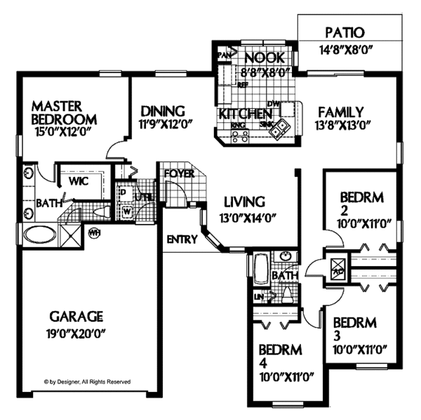 Home Plan - Ranch Floor Plan - Main Floor Plan #999-42