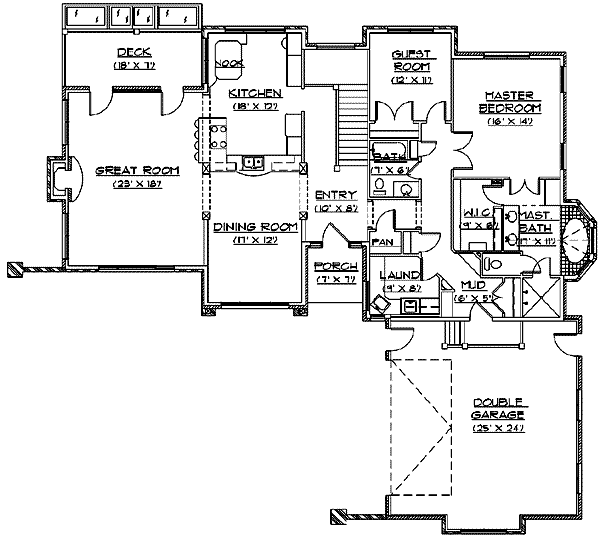 Dream House Plan - European Floor Plan - Main Floor Plan #5-135