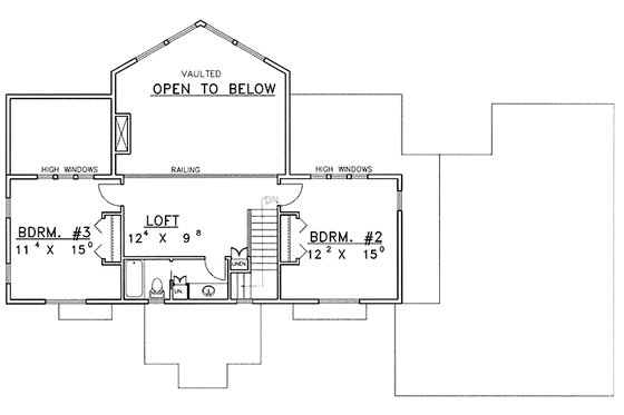 Floor Plan - Upper Floor for European House Plan #117-817 - 3 bed, 2.5 bath