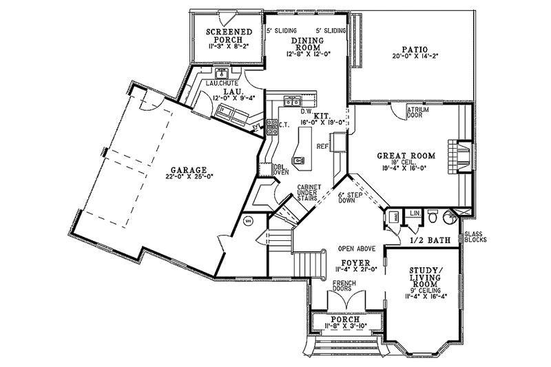 Home Plan - Floor Plan - Main Floor for Traditional House Plan #17-2823 - 3 bed, 2.5 bath